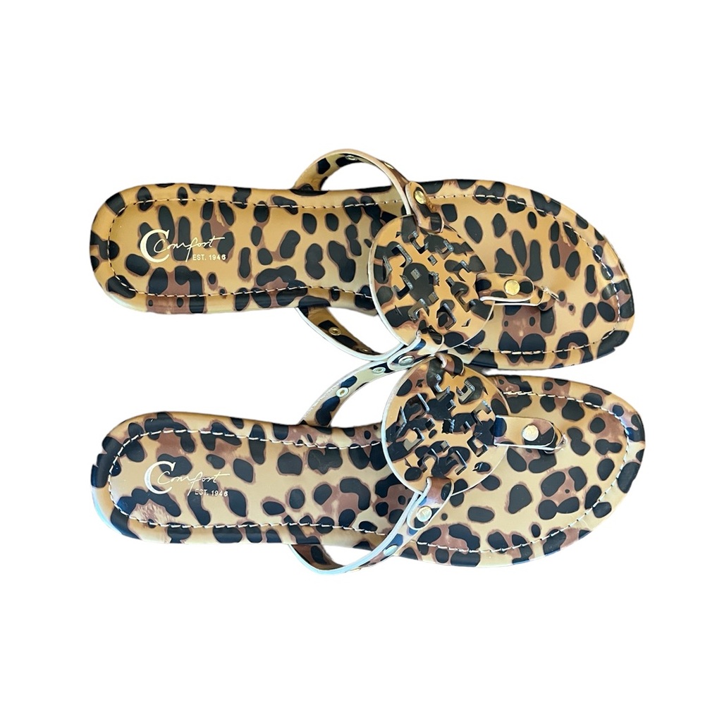 EUC C Comfort Leopard Print Sandals Size 11